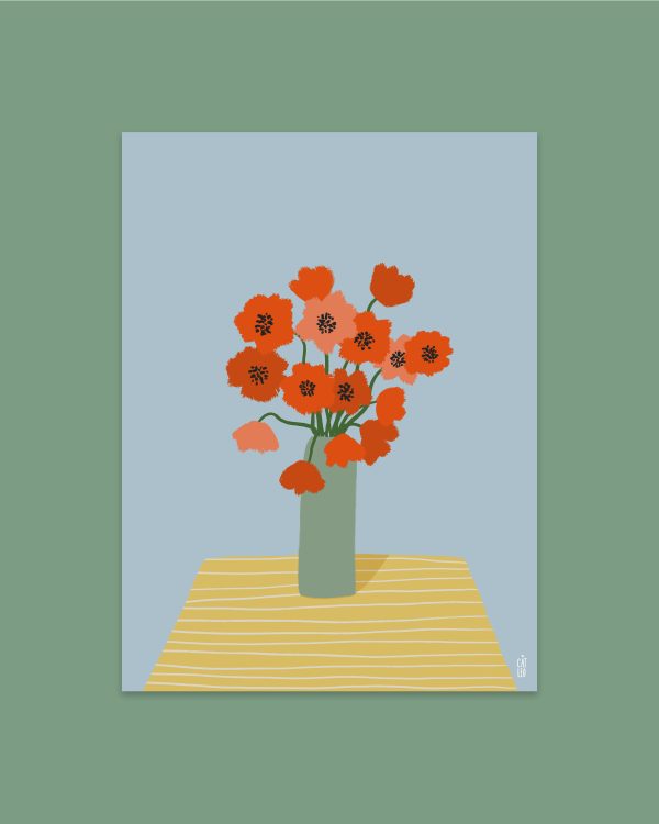 Lámina decorativa Poppies de la ilustradora Cat Leo