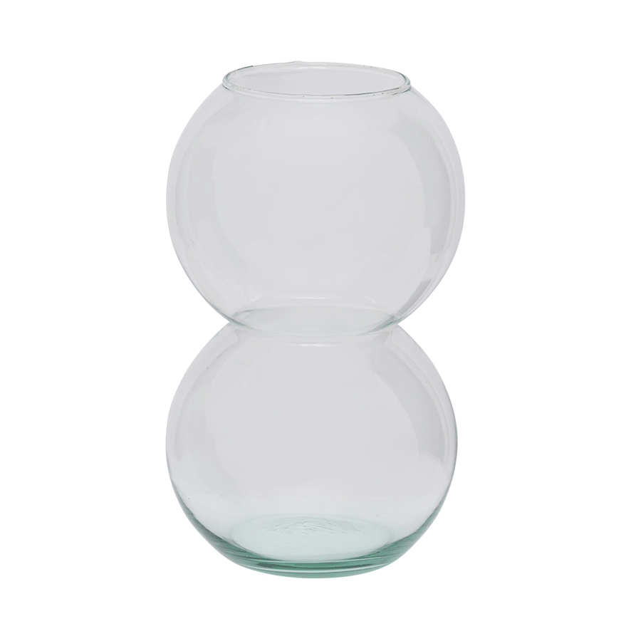 Jarron Bulbo Cristal Reciclado Transparente
