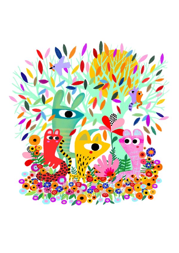 Lámina decorativa Bosc de Colors de la ilustradora Guspirus