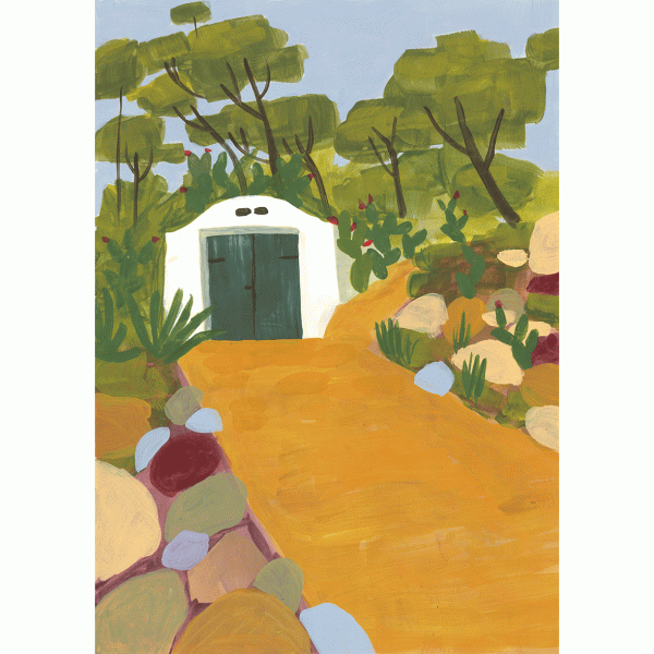 Lámina Decorativa House On Other Path de la ilustradora Olga Molina