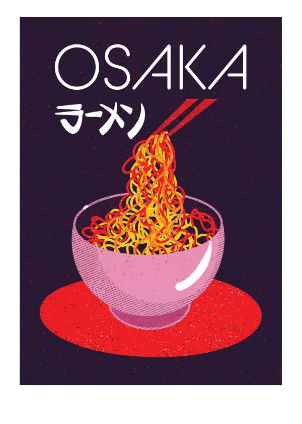 Print Osaka Noodles del ilustrador Jordi Bestiola