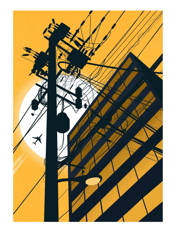 Print Shinjuku Amarillo del ilustrador Jordi Bestiola