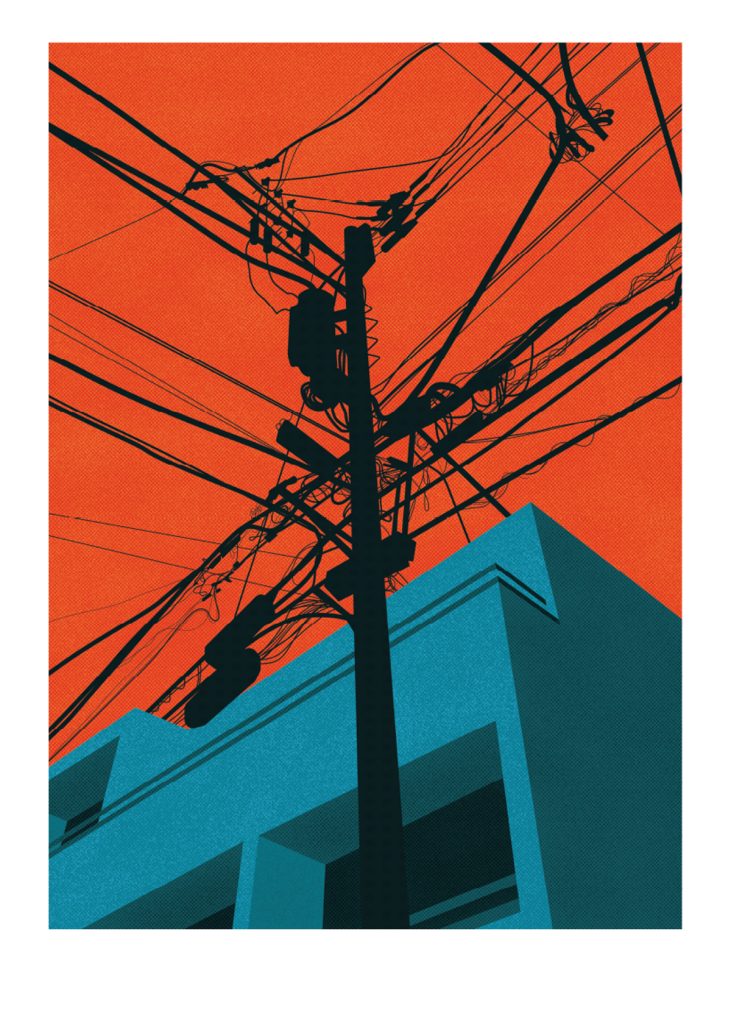 Print Tokyo Cielo Naranja del artista Jordi Bestiola