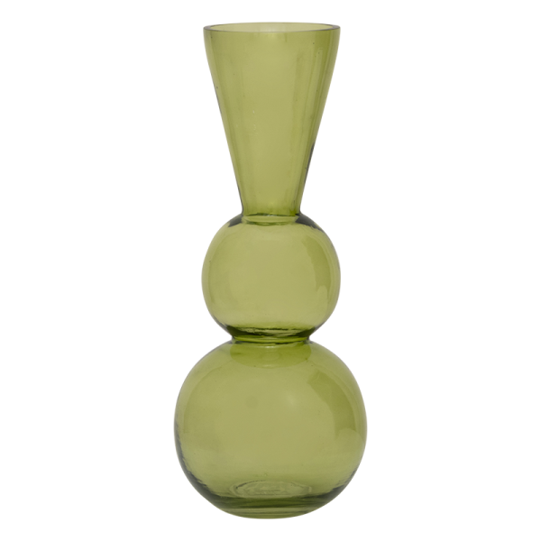 Jarrón cristal reciclado verde oliva