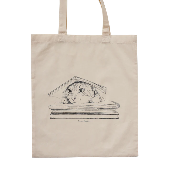 Tote Bag Voraz - Ilustración Cat Under The Book de Laura Agustí