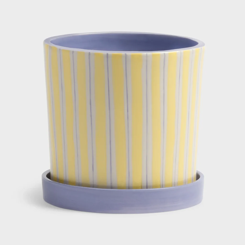 jarrón lineas amarillas