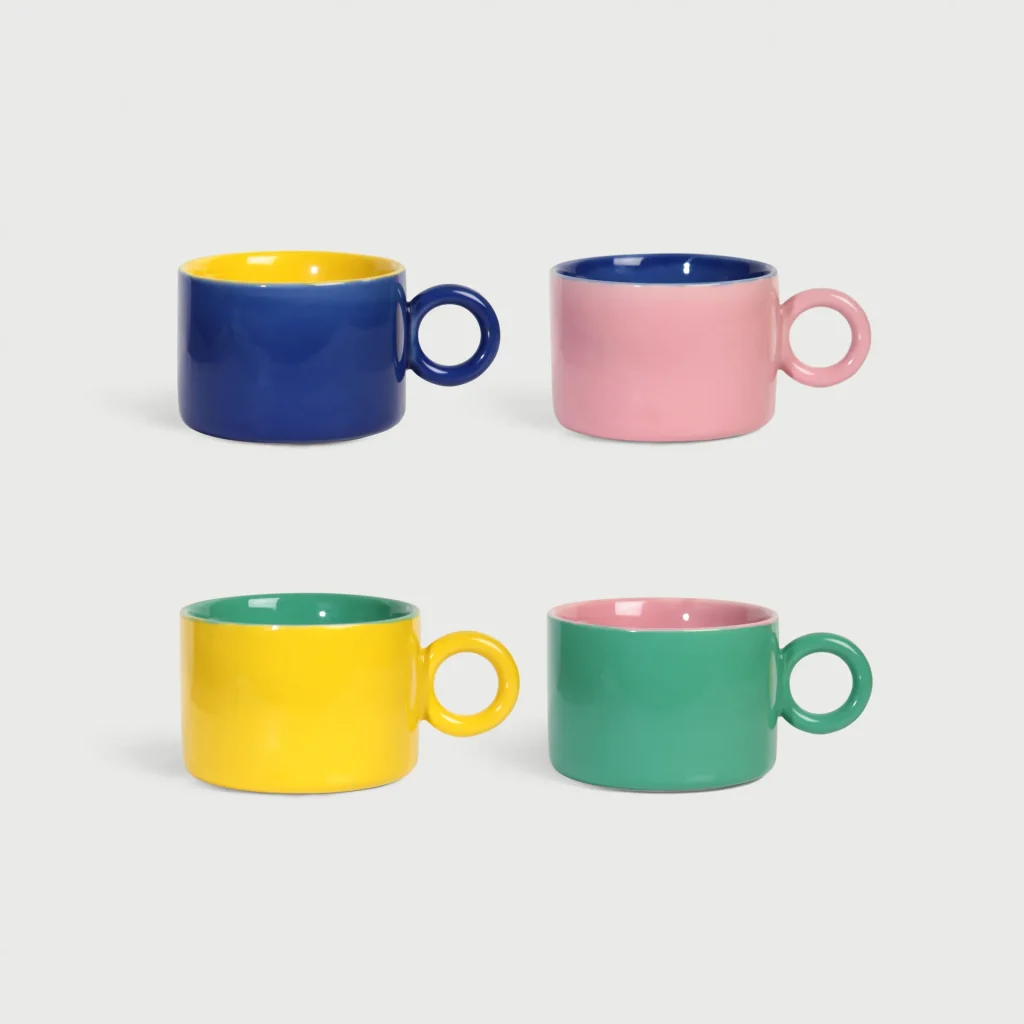 Taza de cafés de dos colores