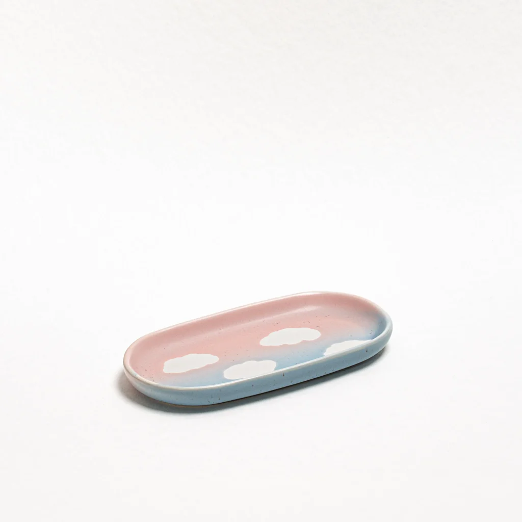 Bandeja nubes con cielo rosa de 18cm